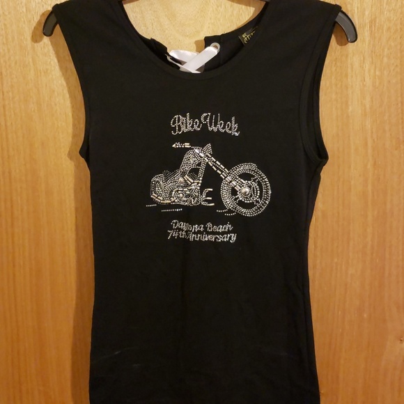 Biker tank lace up top - Picture 1 of 6